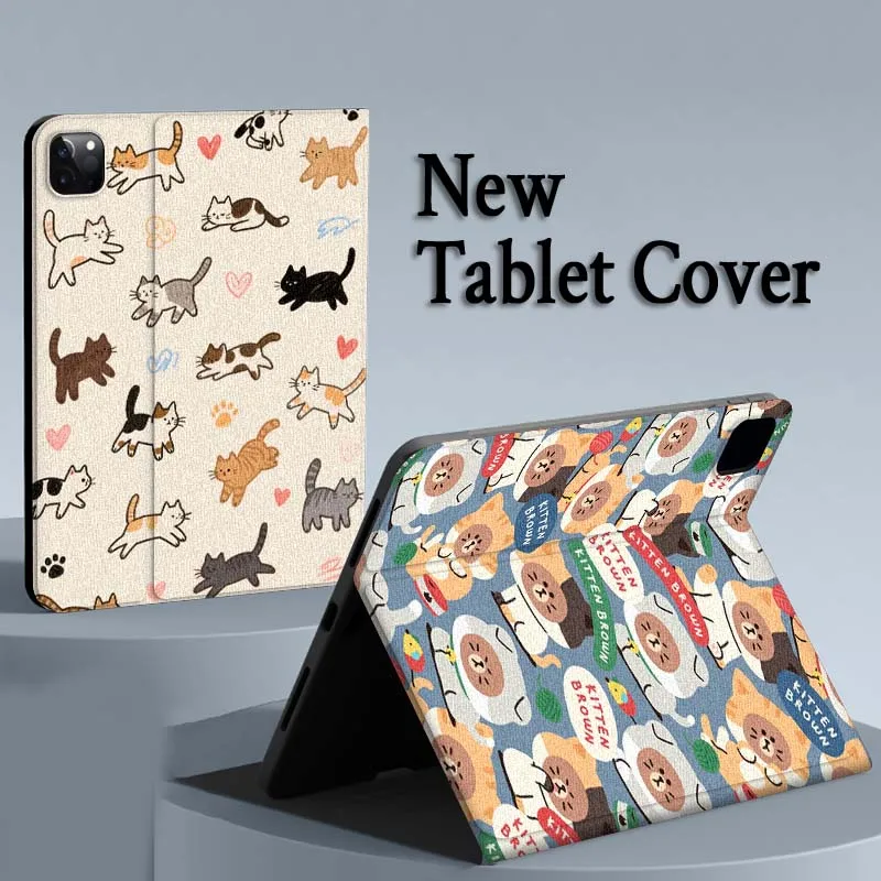 

Hand drawn style cat Case For iPad Air Mini Pro 7 6 5 9.7 11 10.5 12.9 Automatic Sleep/Wake Tablet