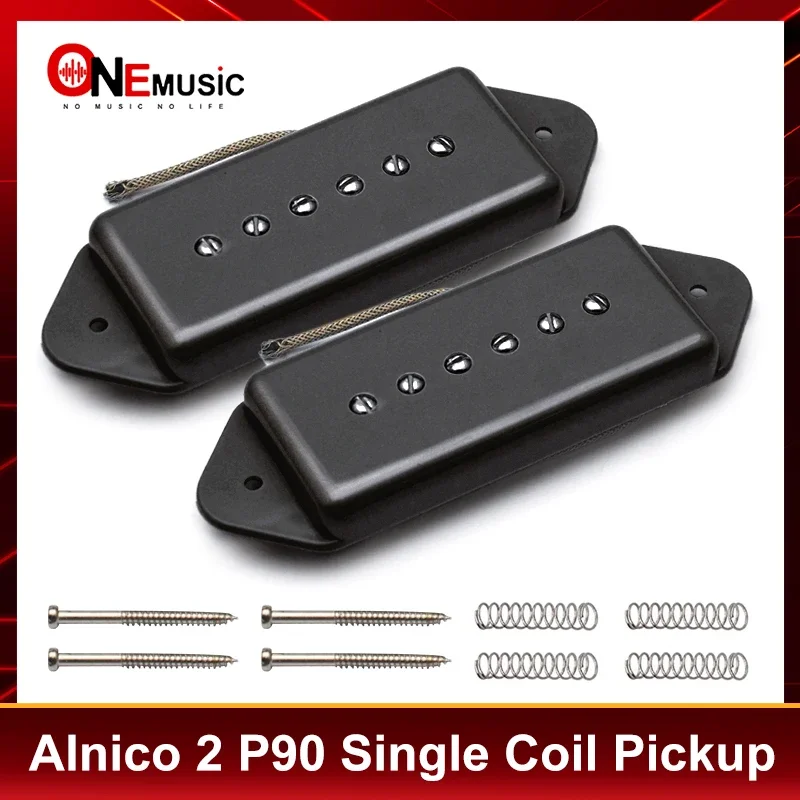 Alnico II Dog Ear Vintage P90 Pickup N-6.9K/B-7.2K Soapbar Pickup Alnico 2 Single Coil Bridge Pickup Black/White/Cream