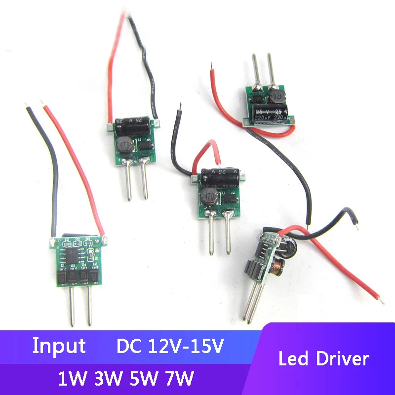 Input 12V - 14V 2pins MR16 LED Driver Power Supply For 1W - 7W LED Diode Bead Light