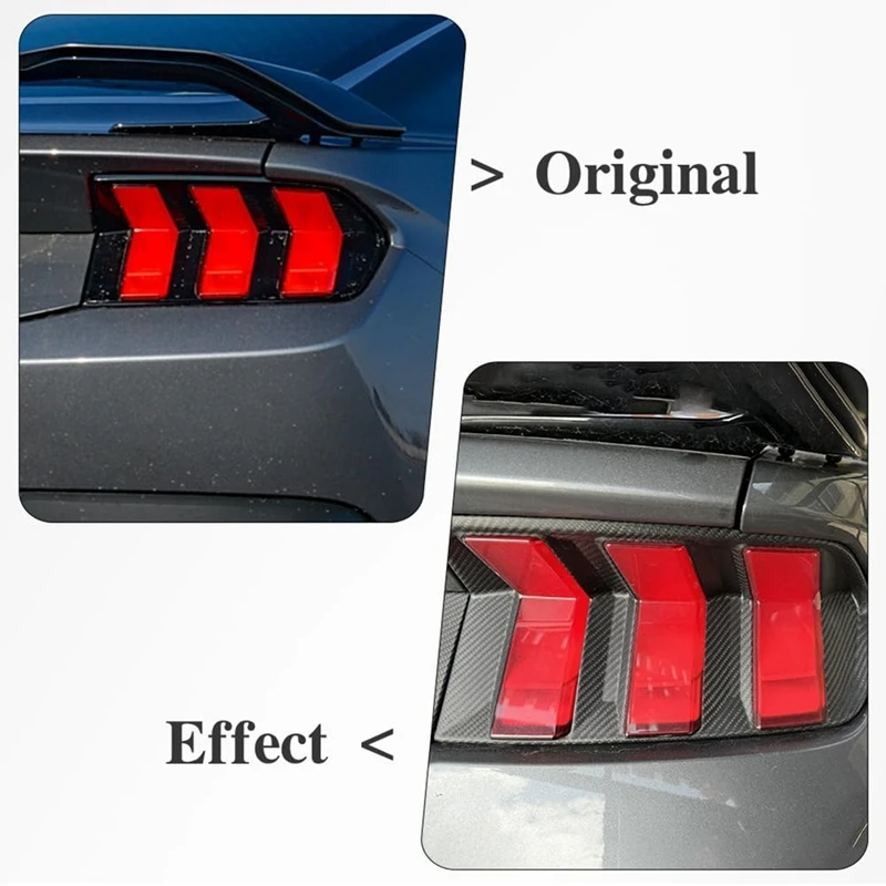 Car Rear Tailligh Lamp Cover Trim For Ford Mustang S650 GT Dark Horse Ecoboost GT 2024 2025 Carbon Fiber Accessories