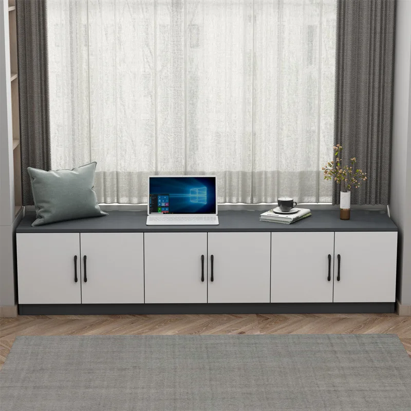 

Household bay window cabinet, locker, simple floor cabinet, low , seated window sill , locker, sunscreen