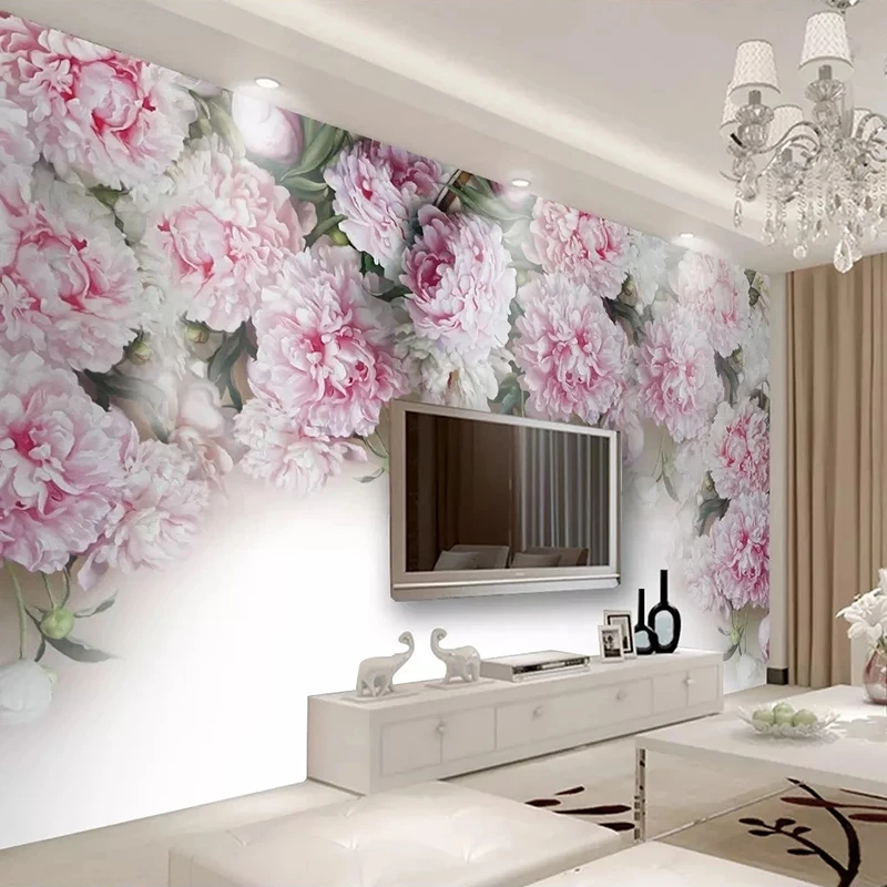 Custom Mural Wallpaper 3D European Romantic Peony Flowers Living room sofa TV background wall bedroom restaurant study Hotel 8d