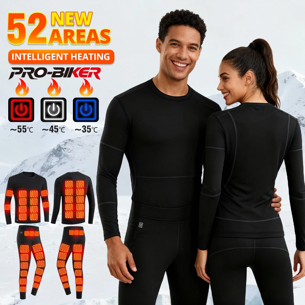 

Heated Underwear Winter Thermal Heated Jacket Women Vest Men's Ski Suit USB Electric Heating Clothing Fleece Thermal Long Johns