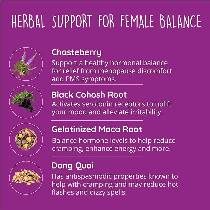 Female Hormone Balance - Helps with Bloating, Weight Management, PCOS, Menopause