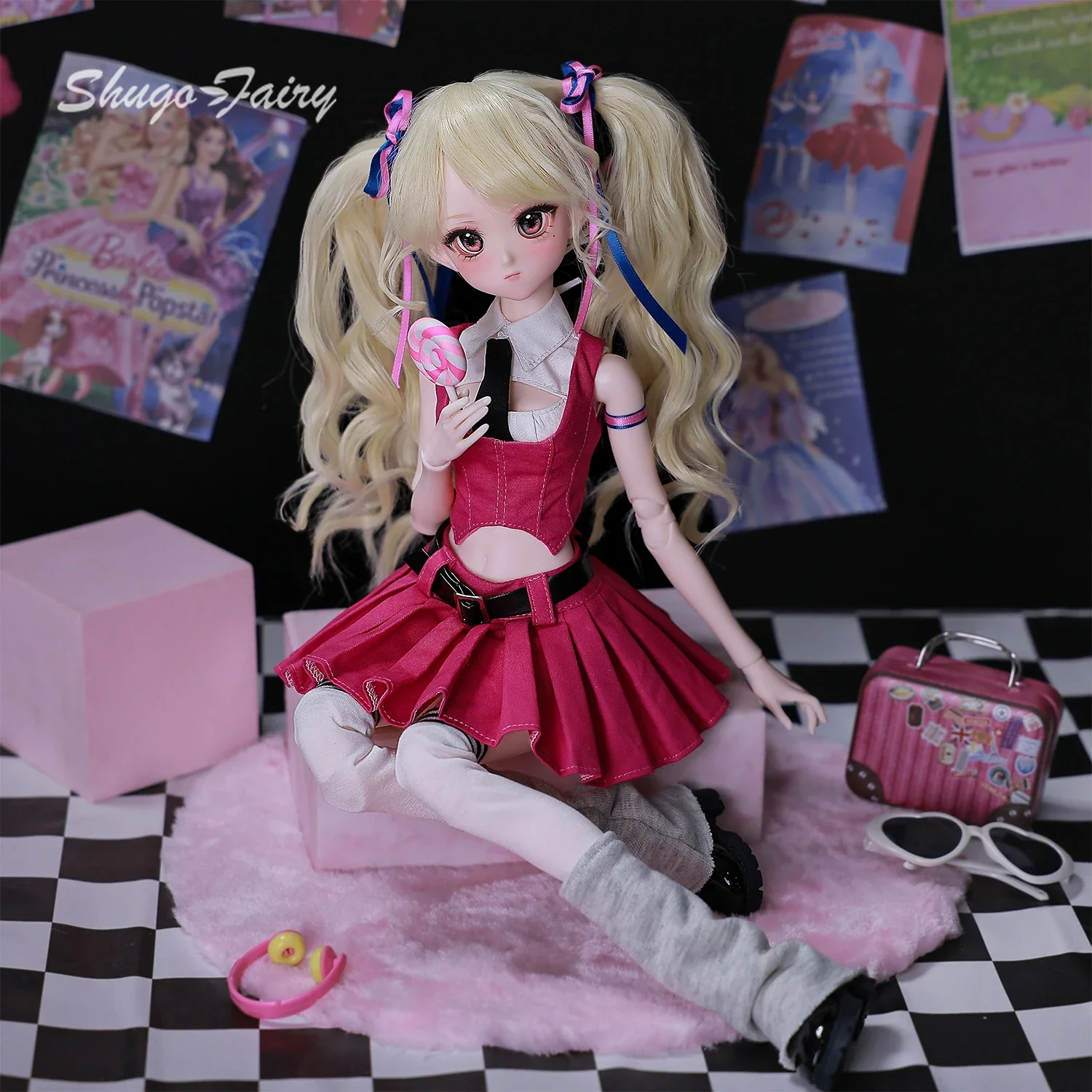 

Shugafairy Coco F 1/4 BJD College Girl - Y2K Carnival Fashion Bariy Body с большой грудью Poseable Полный комплект Аниме Уличная одежда