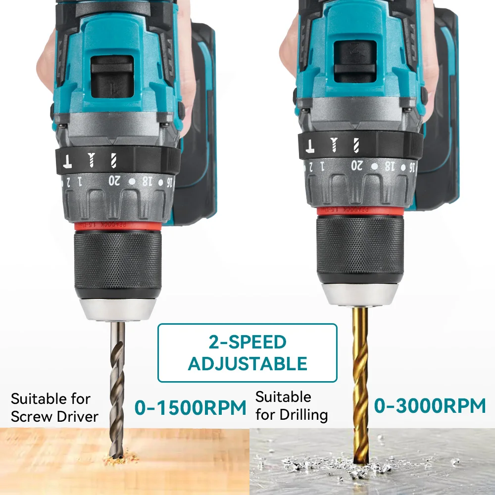 YOFIDRA 700N.m 13mm Brushless Electric Impact Drill Cordless Screwdriver DIY Ice Breaking Power Tools For Makita 21V Battery Pin