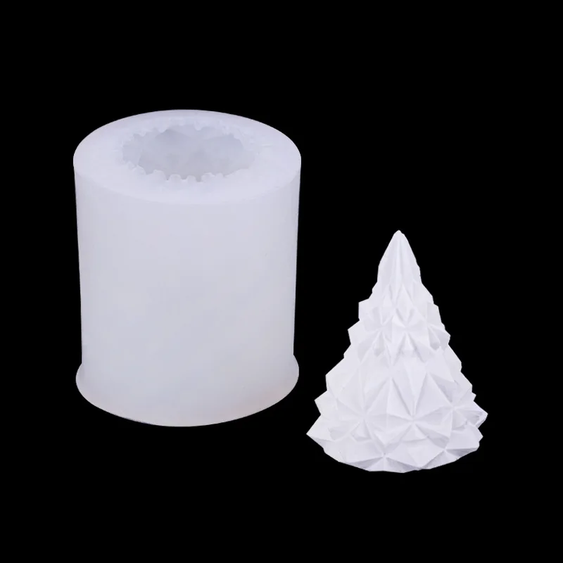 3d Geometric Christmas Tree Silicone Mold DIY Aromatherapy Candle Handmade Soap Decoration Iceberg Plaster Cake Fondant Moulds