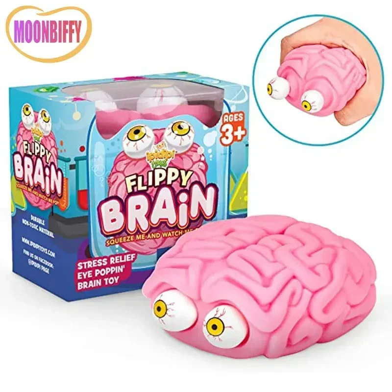 

2023 Anti Stress Flippy Brain Squishy Eye Popping Squeeze Fidget Toy Cool Stuff Kids ADHD Autism Anxiety Relief Toy