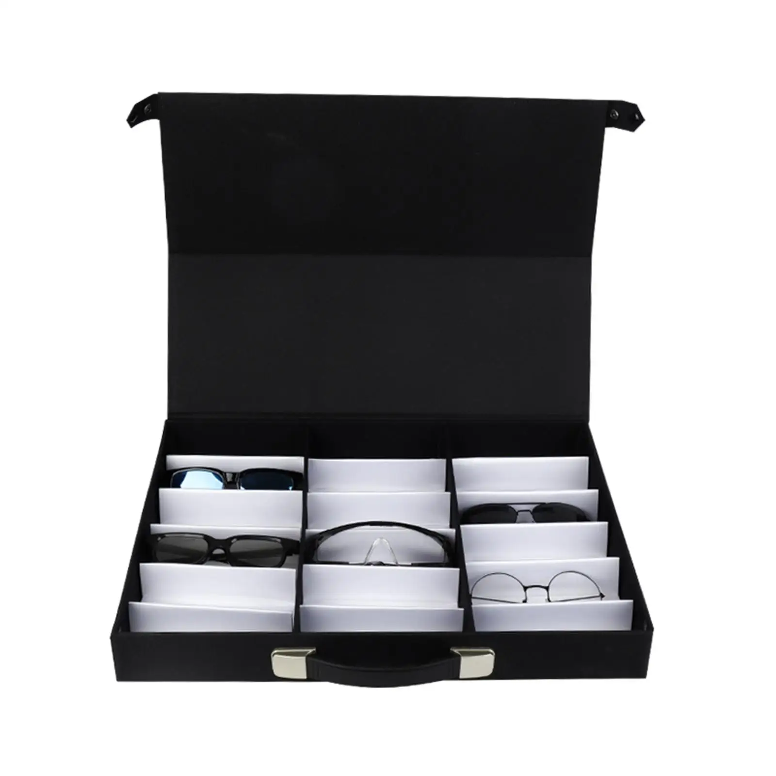 Sunglasses Organizer Glasses Holder 18 Slots Portable Eyeglass Case Eyeglasses Eyewear Display Case for Dresser Home Travel