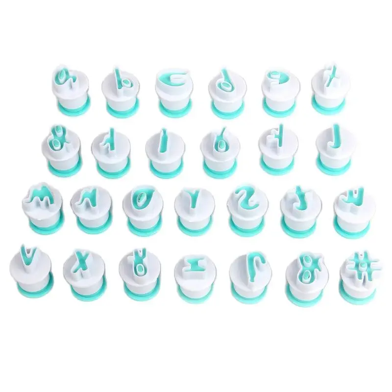 MRF 26pcs Plastic Lowercase Cake Fondant Press Molds Sugar Craft DIY Tools Set HB0215J