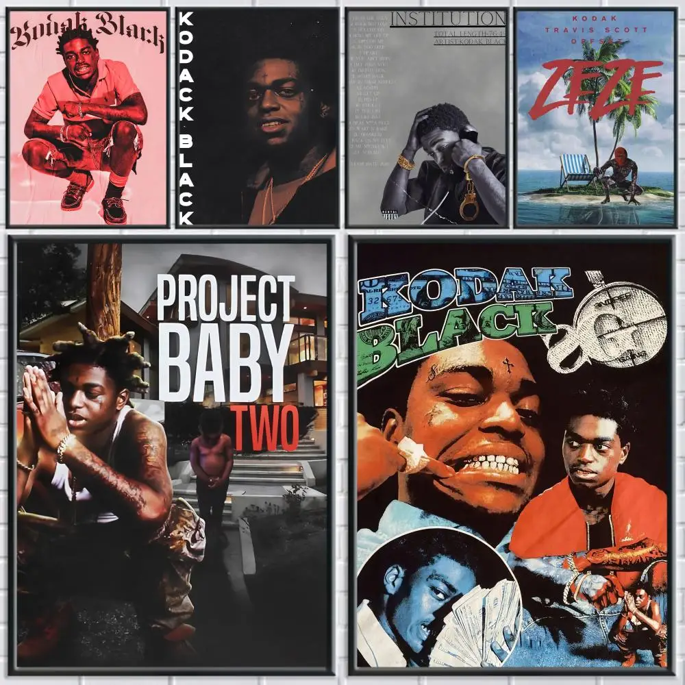 

POP Rapper Kodak Black Poster Trendy Wall Art Good Sticker Printed on PP Paper for Living Room Office Bar Decoration