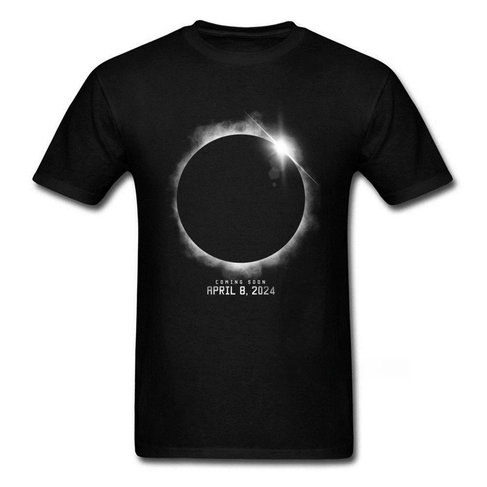 Total Solar Eclipse April 8 2024 T Shirt 3D Planet T-shirt For Men Black Clothing Cotton Tops Tees Prophesy Tshirt Slim Fit