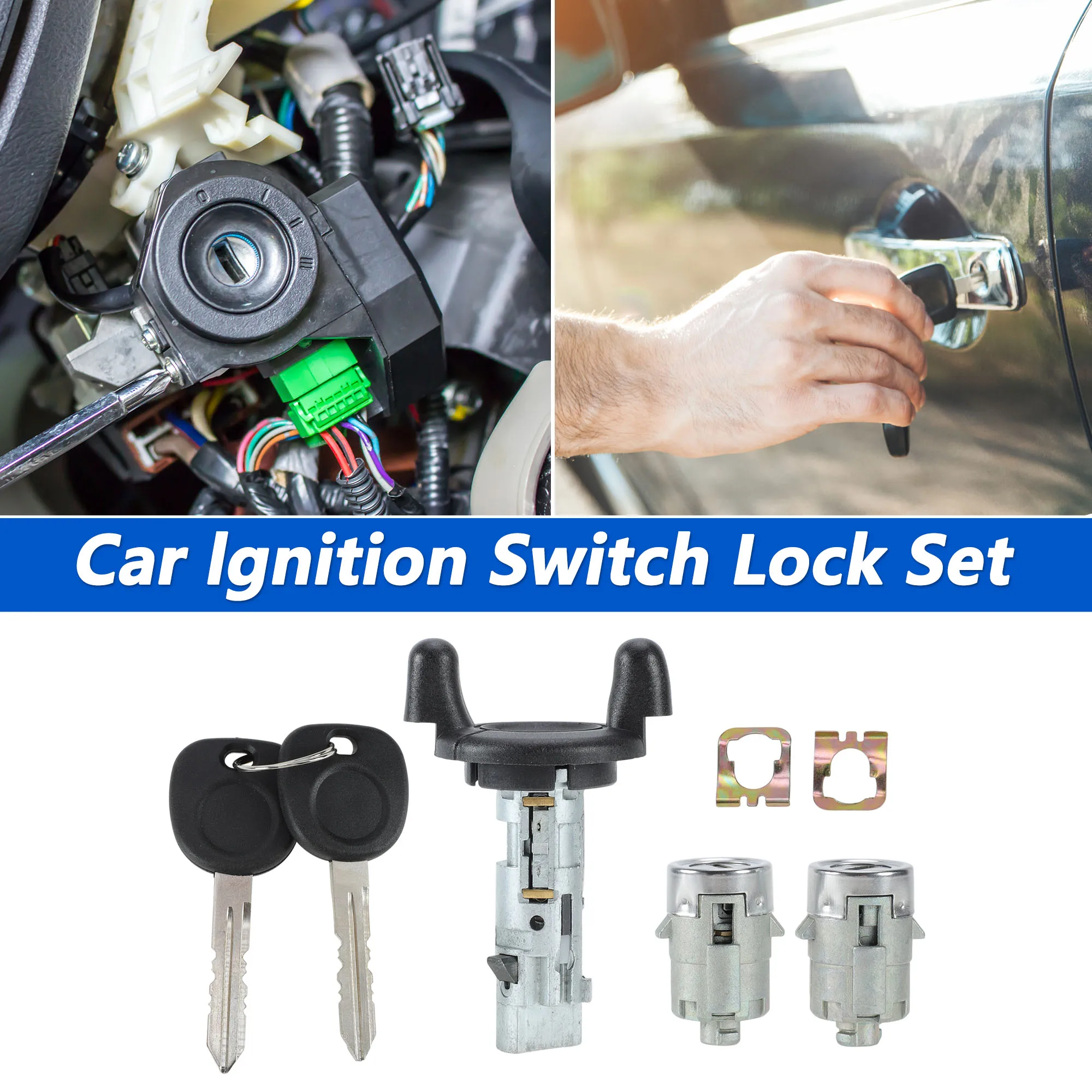 

UXCELL Ignition Lock Cylinder and Door Lock for Chevy Silverado 1500 No.704600/702912