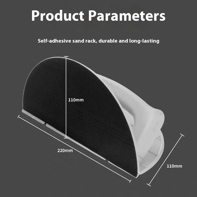 1 Set Plastic Corner Sander Ergonomic Handheld Tool For Woodworking DIY Projects Self Adhesive Half Circle Sanding Pad Holder