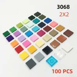 100 Pcs/lot Buildings Blocks 3068 Tile 2x2 DIY Assmble Collections Bulk Modular GBC Toy For High-Tech MOC Set