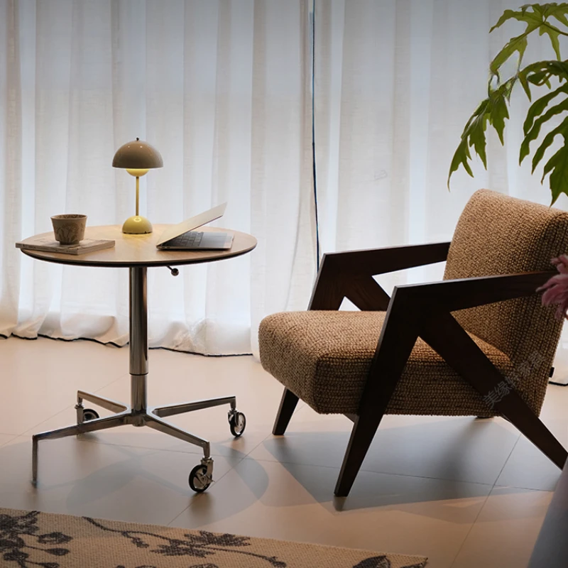 

medieval travertine rock slab coffee table, small apartment accompanying coffee table, movable lifting multi-functional