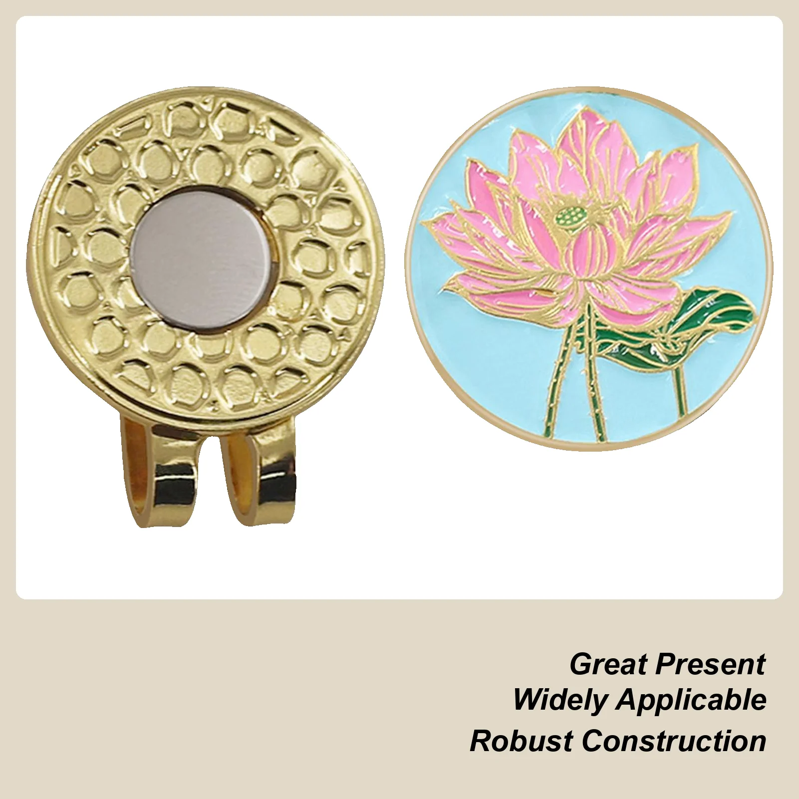 

Golf Ball Marker Hat Clip Portable Ball Marker With Hat Clip Portable Flower Pattern Golfer Accessories For Players Enthusiasts