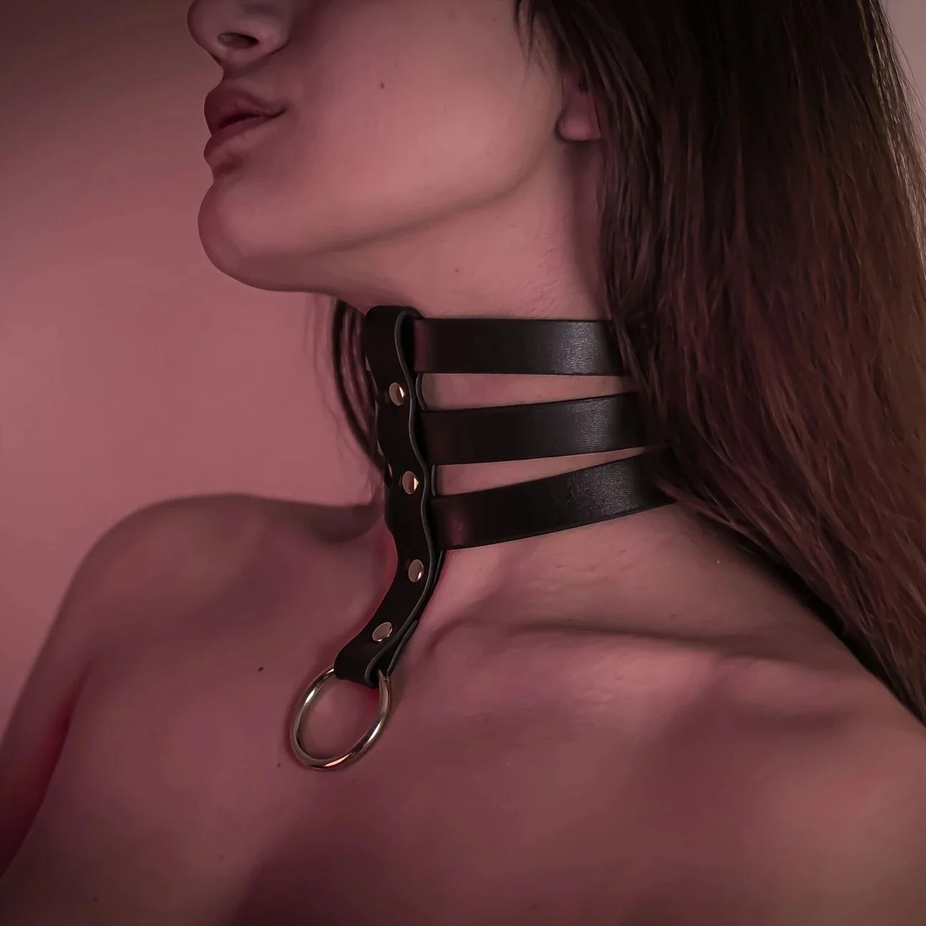 Bdsm Bondage Lingerie Sexy Leather Collar Harness Woman Erotic Leather Neck Harness Fetish Wear Women Neck Accessorie image 2