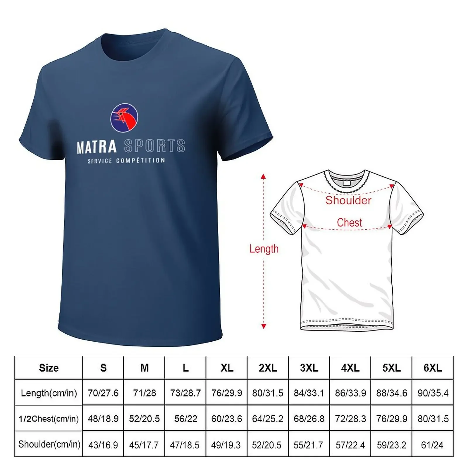 Matra Sports Service Competition logo 1973 - colour print T-shirt quick-drying summer top Men's clothing