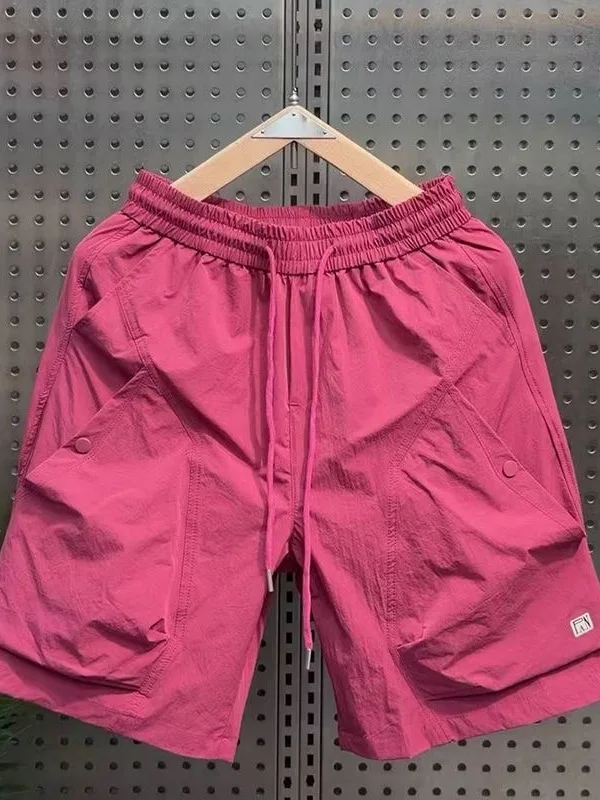 

Quick Dry Workwear Shorts Men's Loose Multi Pocket Casual Sports Five-Quarter Pants Summer Versatile Fashionable Straight Leg...