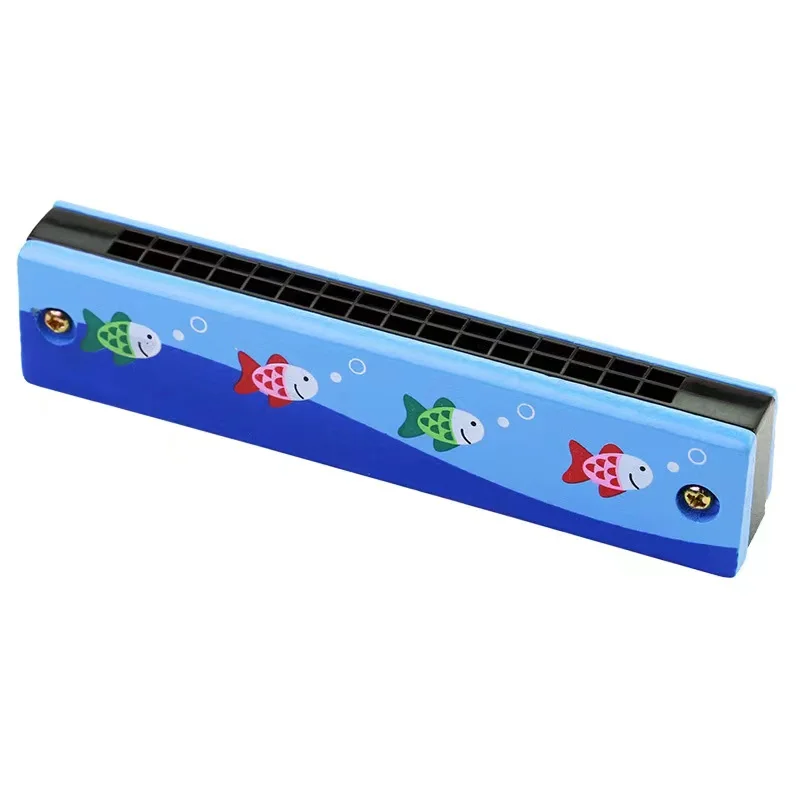 6PCS Wooden 16-Hole Harmonica Music Toy Children\'s Birthday Party Favors Wedding Guest Gifts Pinata Filling Gifts For The Kids