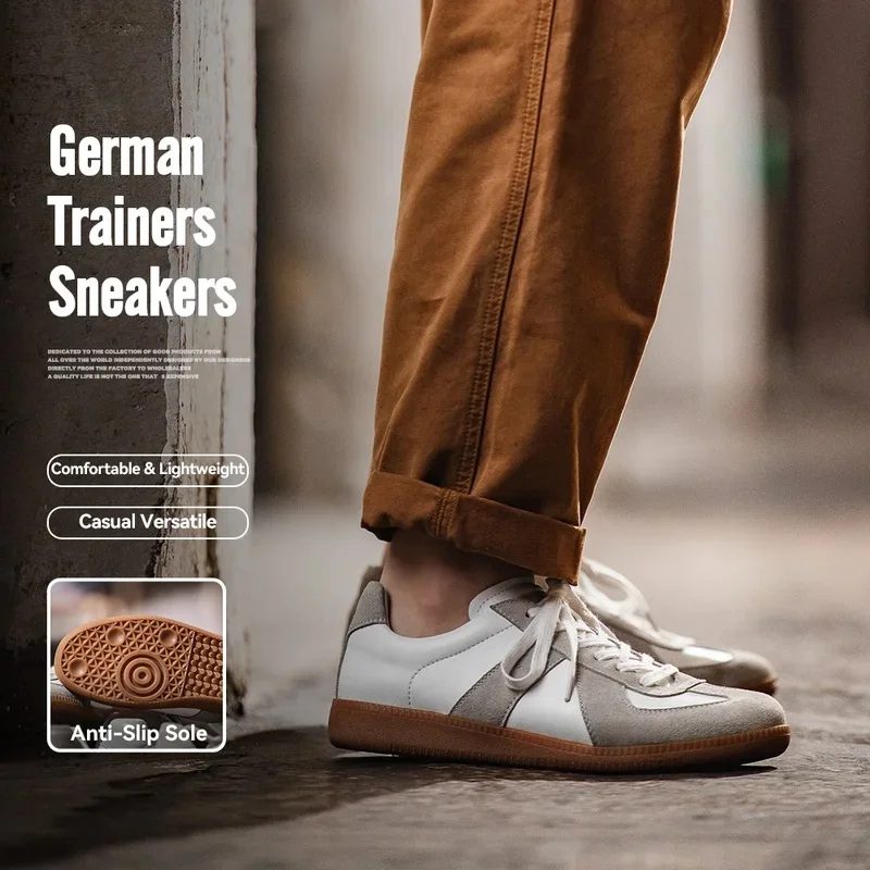 Maden Vintage Patchwork German Trainer Sneakers Unisex Spring and Summer Sports Casual Shoes Lace-up Outdoor Shoes