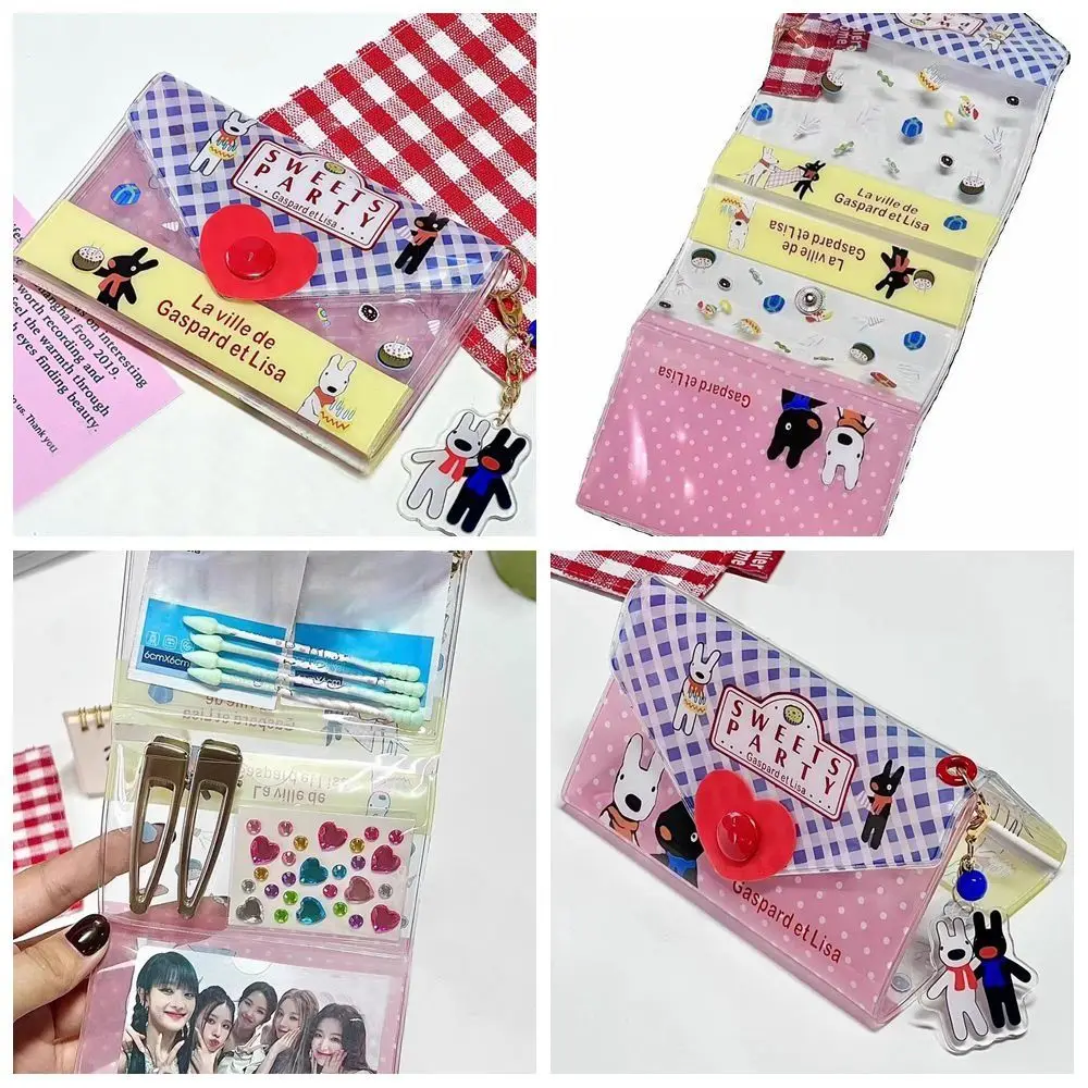 New with 3 Pockets PVC Storage Bag Card Holder Transparent Wallet Washable Multi-Layer Coin Purse