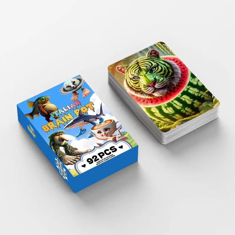 새로운 수집 92pcs Tralalero Tralala * 만화 카드 Tungtung Sahur Brainrot 게임 카드 키즈 파티 코스프레 클래식 장난감 사진 선물