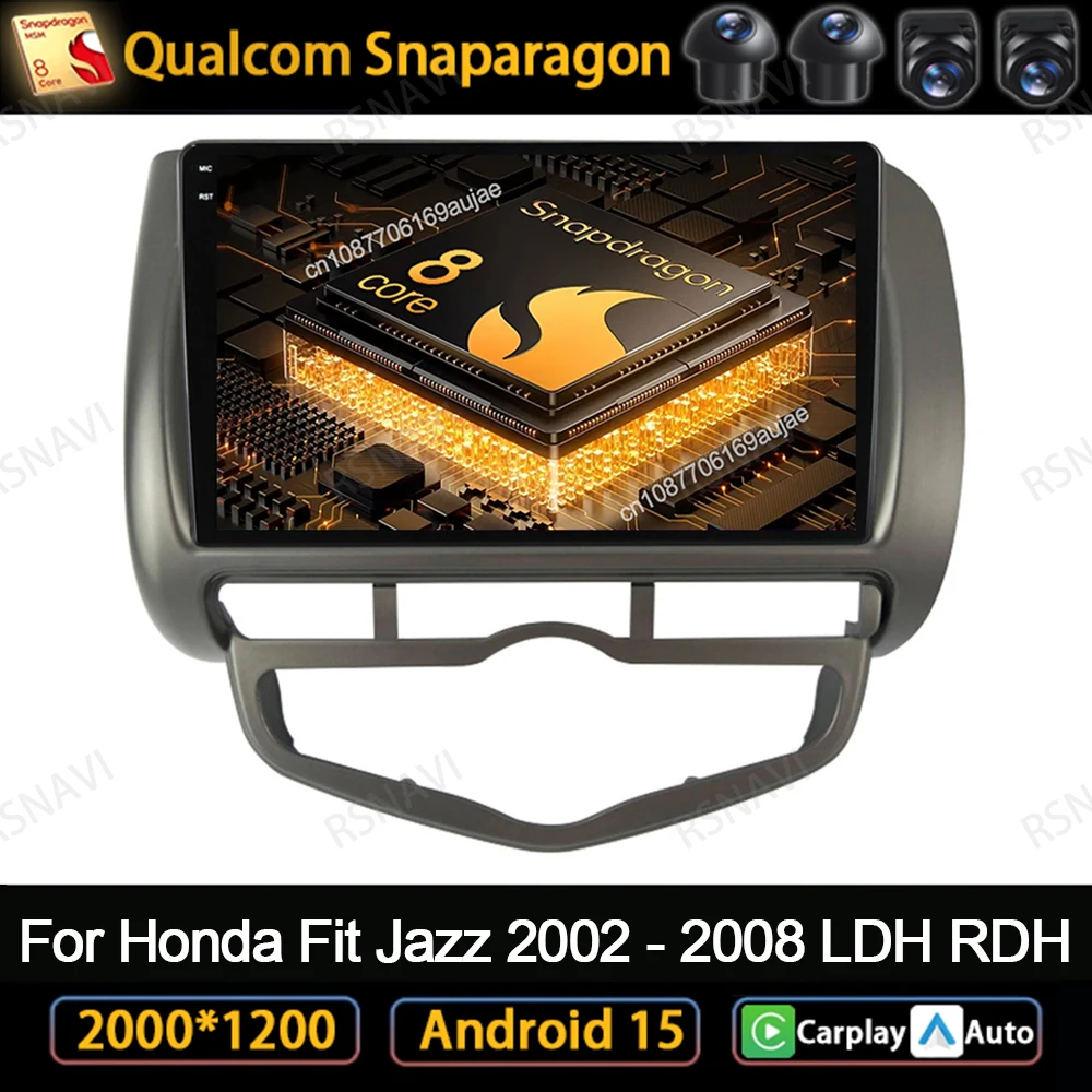 

Android 15 Car Radio For Honda Fit Jazz 2002 - 2008 LDH RDH Multimedia Stereo Autoradio 5G WIFI DVD GPS Viedo Player Navigation