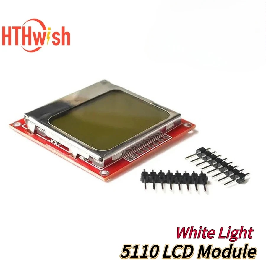 1PC 84*48 LCD TFT Display Module Monitor White Backlight Adapter PCB 84x48 for Nokia 5110 Screen Dot Matrix Digital For Arduino