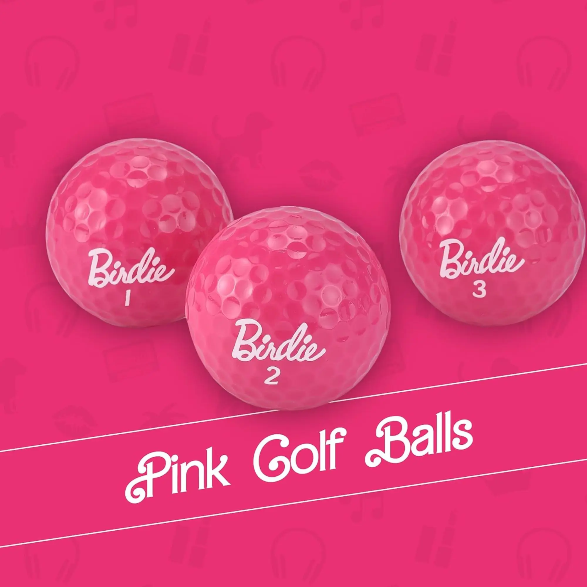 3 Stück lustige Golfbälle – Birdie Pink Golfbälle – lustiges Golfgeschenk für Frauen (Hülle mit 3 Stück, Neuheit) – The # 1-Ball zum Träumen