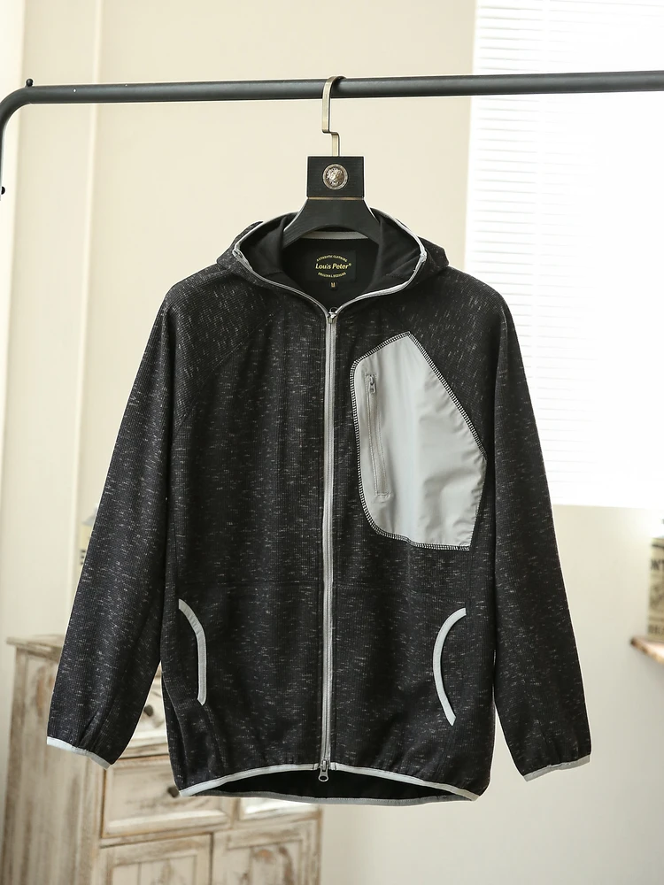 

Модная мужская толстовка-куртка из смесовой шерсти с бархатным узором в виде кукурузы, повседневный спортивный топ, дышащая, с длинными рукавами, на молнии