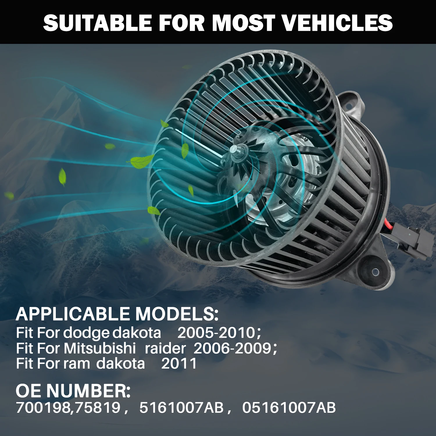 Treeligo تكييف الهواء A/C مروحة محرك منفاخ الحرارة Prats لدودج داكوتا 2005-2010 لميتسوبيشي رايدر ل رام داكوتا 11