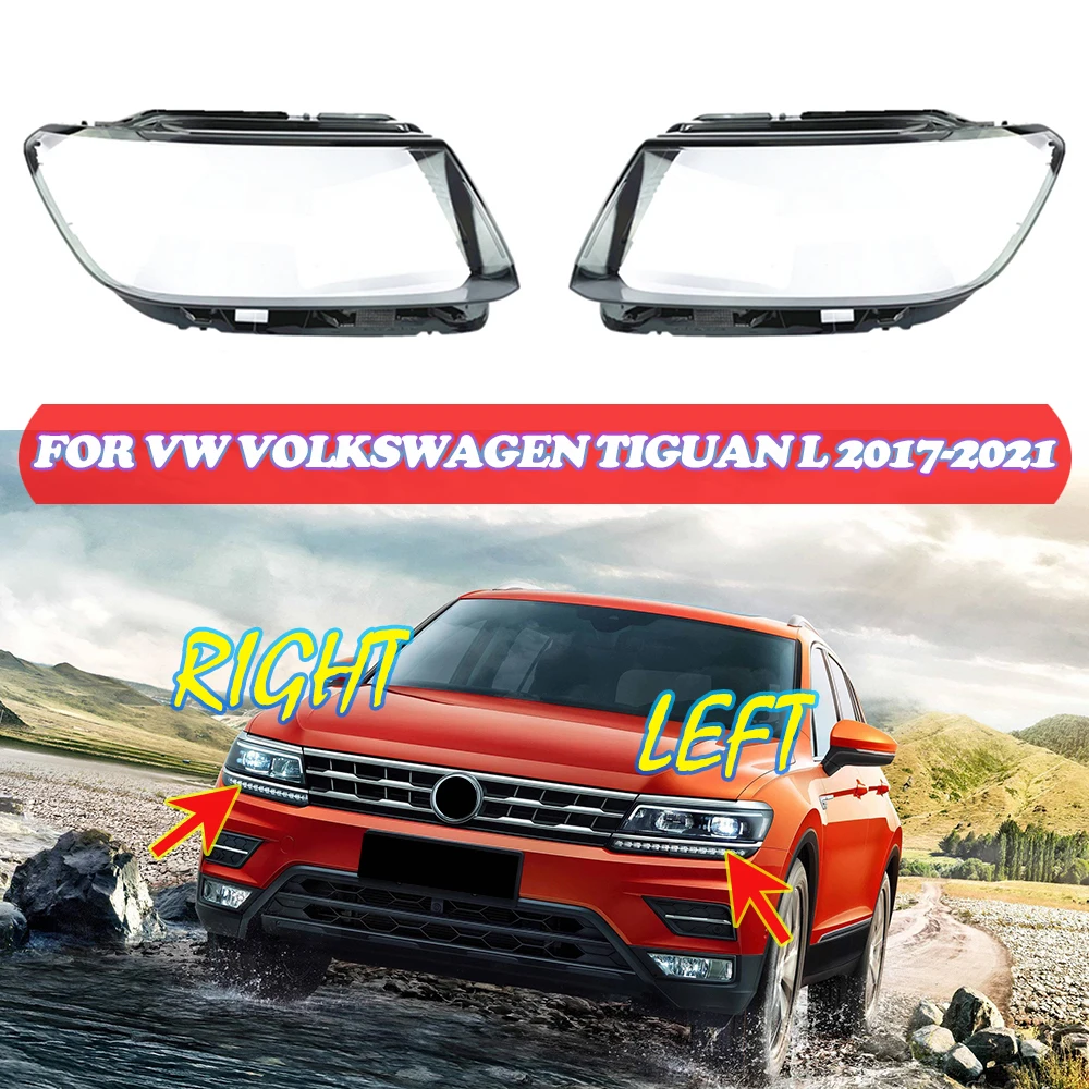 

For Volkswagen VW Tiguan L 2017-2021 Front Headlamps Cover Transparent Lampshade Shell Plexiglass Replace Original Lampshade