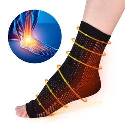 Ankle Brace Infused Compression Sleeve Support for Plantar Fasciitis, Sprained Ankle, Achilles Tendon,Fatigue Relief