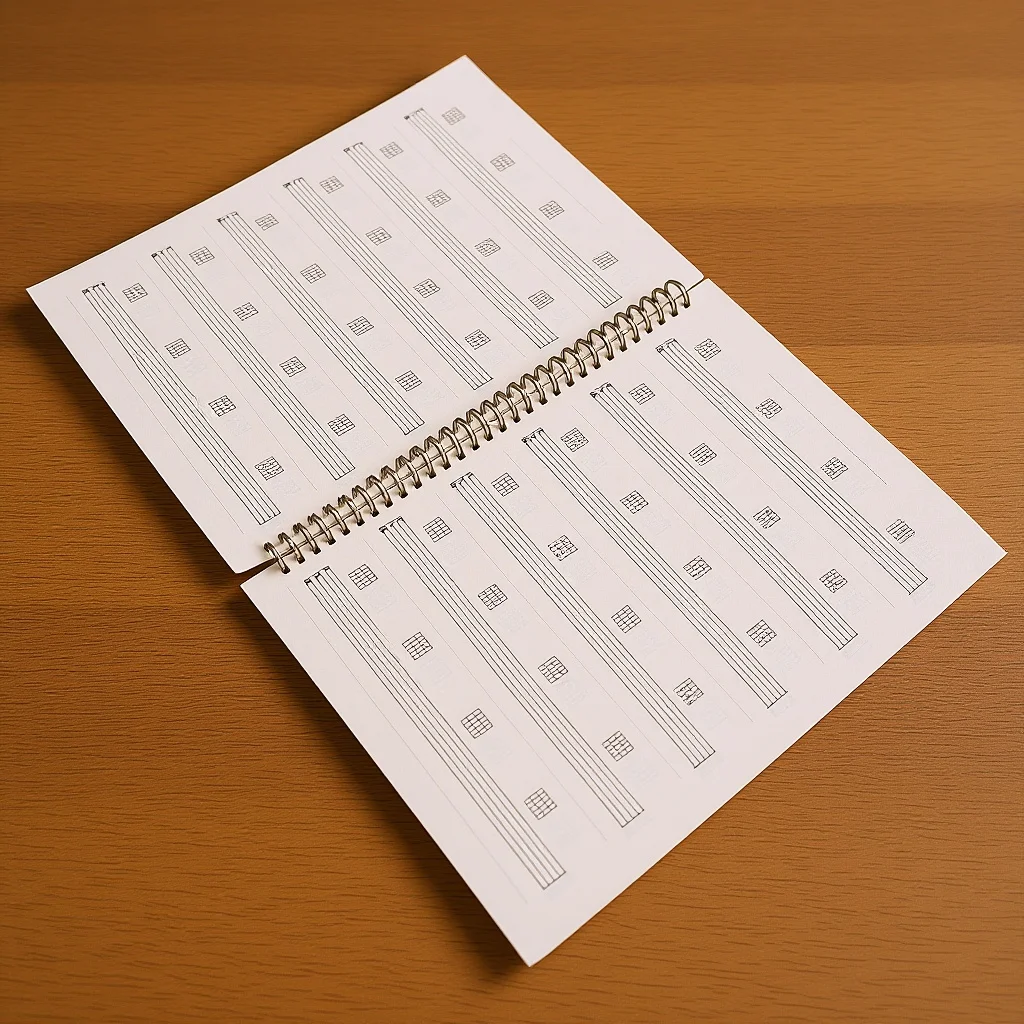 ورقة الغيتار الموسيقى دفتر لفائف ملزمة المحمولة ستة خط وتر كتاب النتيجة خفيفة الوزن مقاوم للماء الغيتار المبتدئين هدية الموسيقى