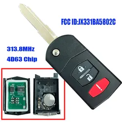 Klucz zdalny dla Mazda 2 3 5 6 8 CX-7 CX-9 MX-5 BGBX1T478SKE125-01 KPU41788 SKE126-01 4 d63 313.8/315Mhz