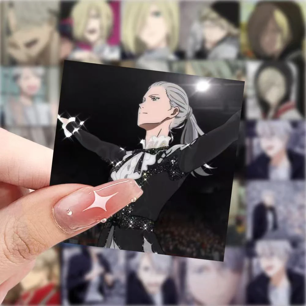 10/30/59 Uds Yuri On Ice pegatinas de Anime Yuri Katsuki Victor Nikiforov pegatina de dibujos animados portátil Scrapbooking Yuri Plisetsky calcomanía