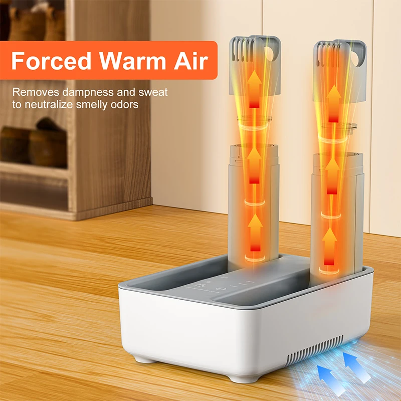 

Gray Portable Shoe Dryer Boots PTC Heating Touch Control 30/60/120 Min Timer Low Noise 45 DB
