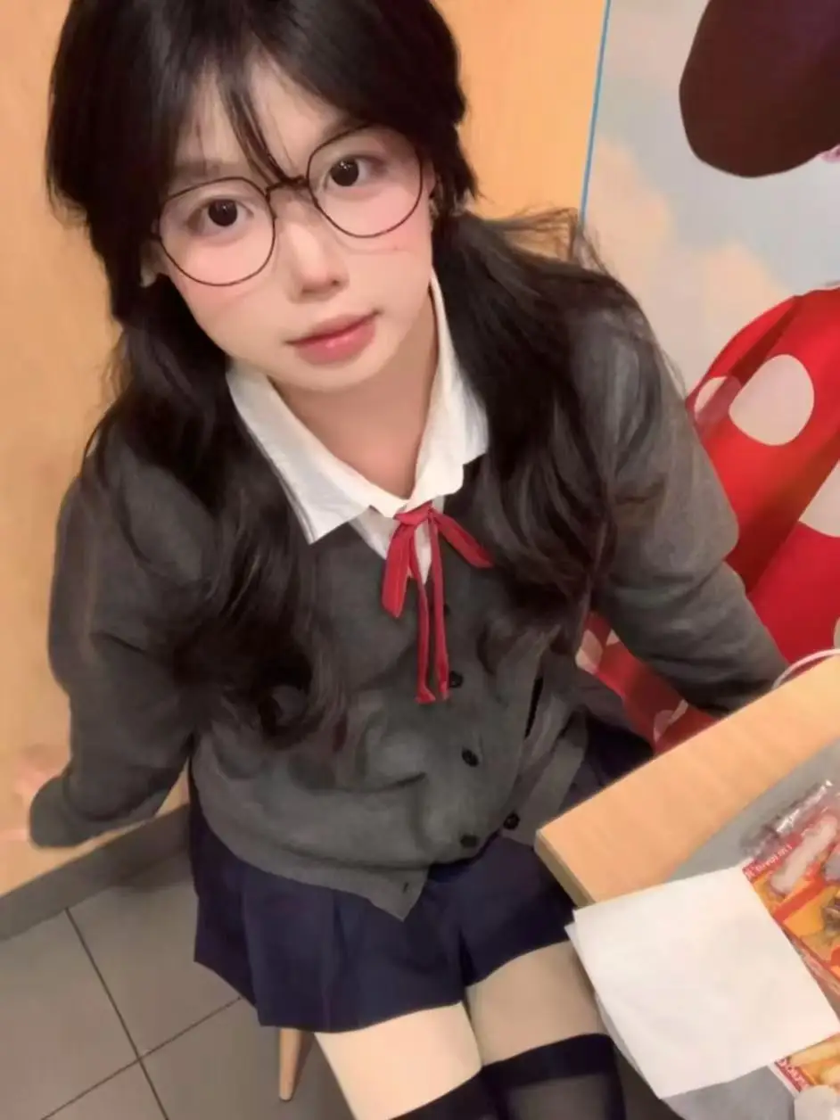 

Свободный длинный свитер-платье с рукавами-русалка, комплект школьной формы JK, женский модный осенне-зимний повседневный наряд