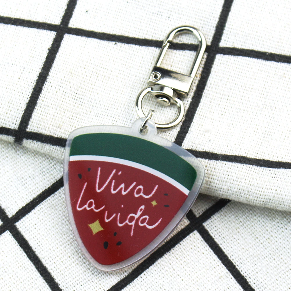 TV Series Shining Twinkling Watermelon Keychain Unisex Viva la vida Acrylic Pendant Keyrings Accessories Key Chains ﻿