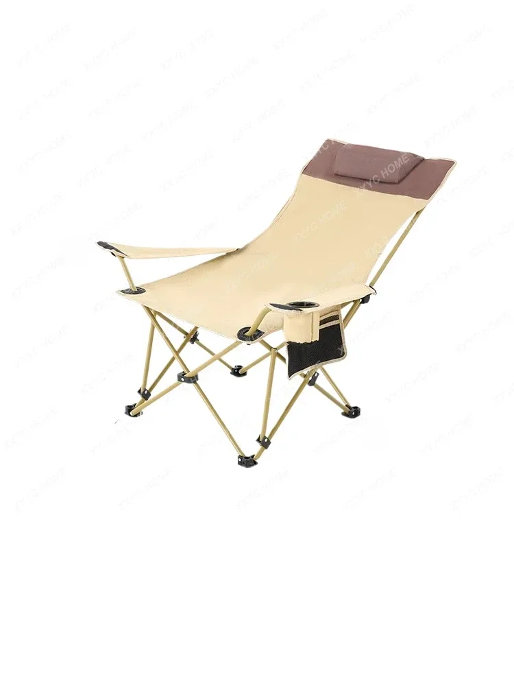 Outdoor recliner lunch break folding portable camping  office nap  folding  beach moon chair