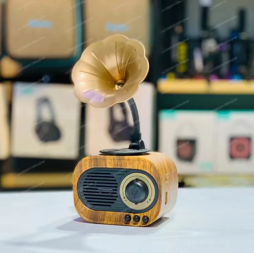 

Ретро уличный беспроводной Bluetooth-динамик с природными звуковыми эффектами FM-радио портативный для дома