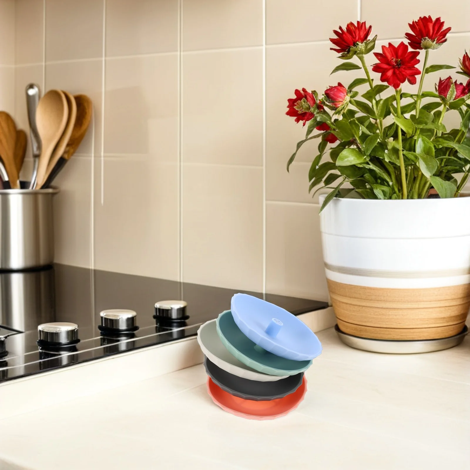 

5Pcs Mug Stackers Stackable Silicone Cup Dividers Tea Coffee Organizer Kitchen Cabinet Shelf Storage Cup Separator Inserts