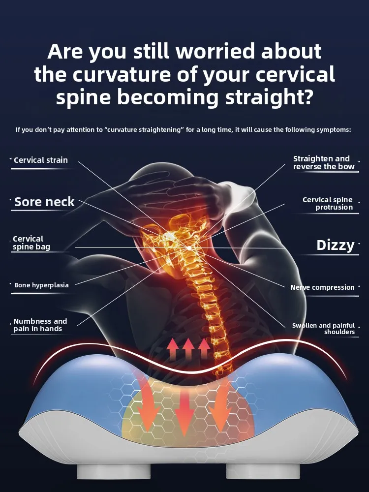 Reverse Arch Cervical Traction Pillow, Correction Pillow for Repairing Straightened Cervical Physiological Curvature