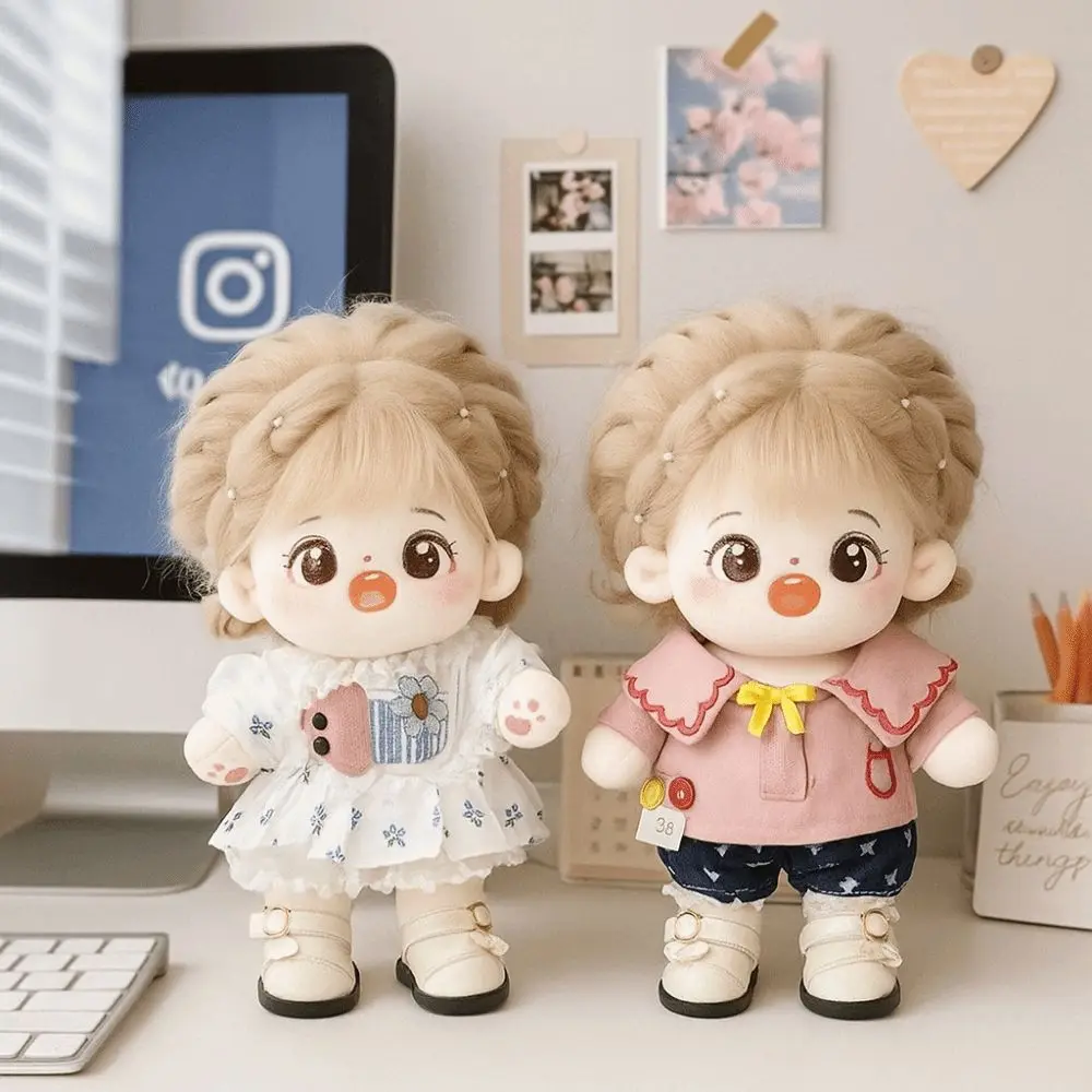 

Lovely Design 20cm Cotton Doll Clothes Washable Retro Style Idol Dolls Cartoon Pattern Skirt Cute Soft Texture