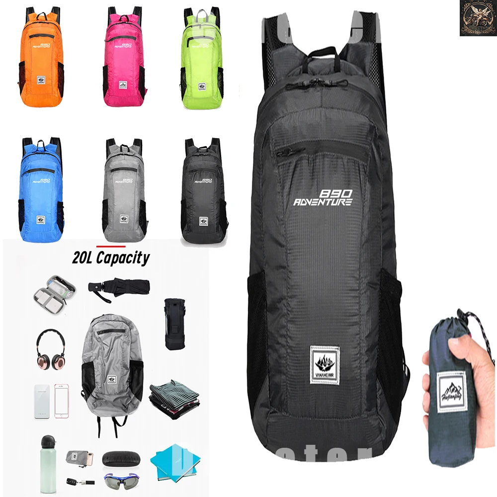 Mochila portátil dobrável montanhismo, saco impermeável, acessórios para motocicletas, KTM 890 Adventure 890 ADV