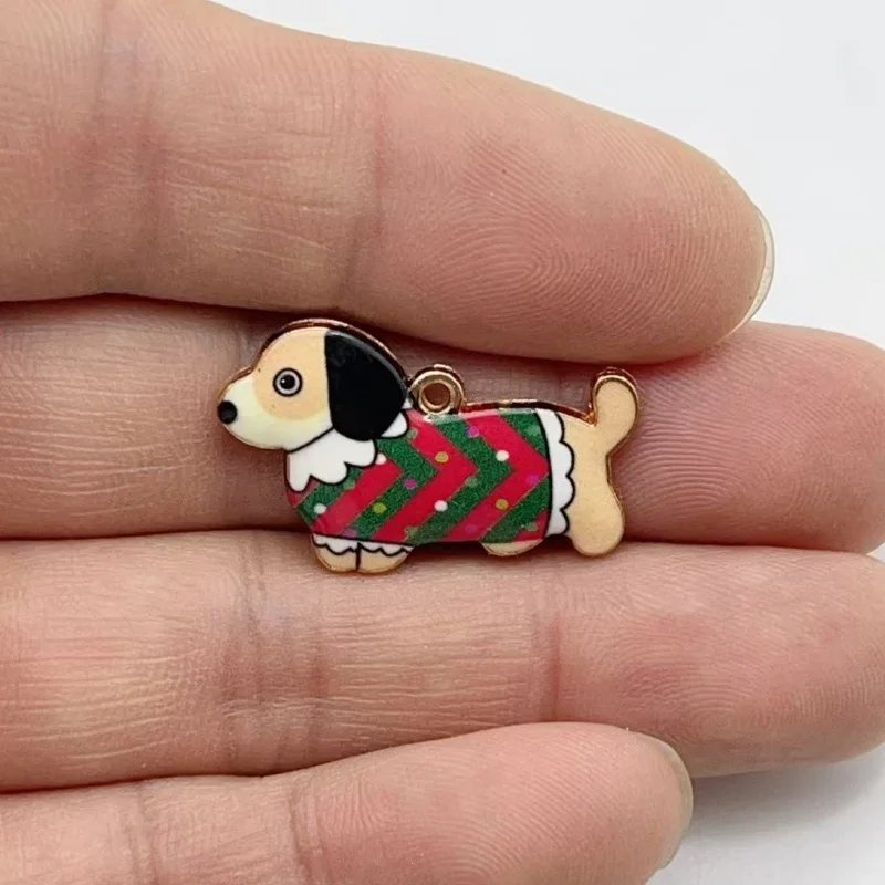 12pcs Cartoon Animal Sausage Dog Pendant DIY Earrings Keychain Necklace Pendant Accessories view 5