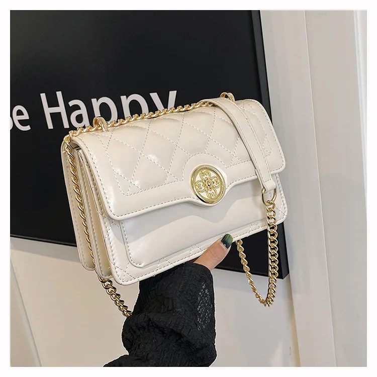 2025 حقيبة صغيرة شعبية المرأة موضة بسيطة ومتعددة الاستخدامات الماس الكتف حقيبة ساعي سلسلة حقيبة مربعة صغيرة #2