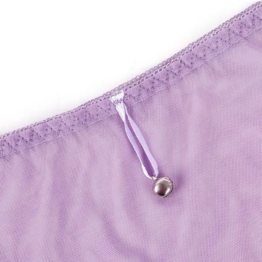 Bragas transparentes de malla ultrafina para mujer, bragas transpirables que absorben la humedad, de tiro bajo, Color sólido